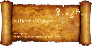 Nyikos Ágnes névjegykártya